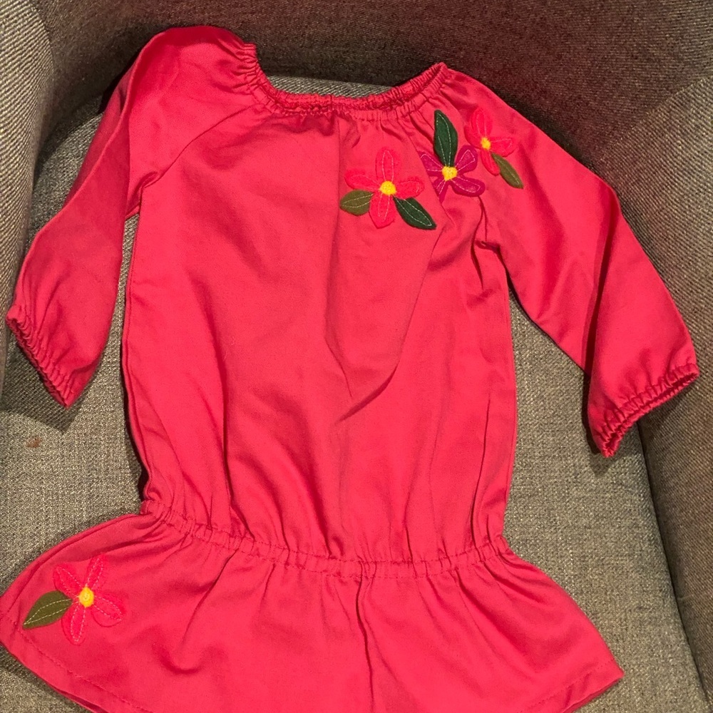 Lindsey Berns 2T fuchsia pink dress with flowers NWT